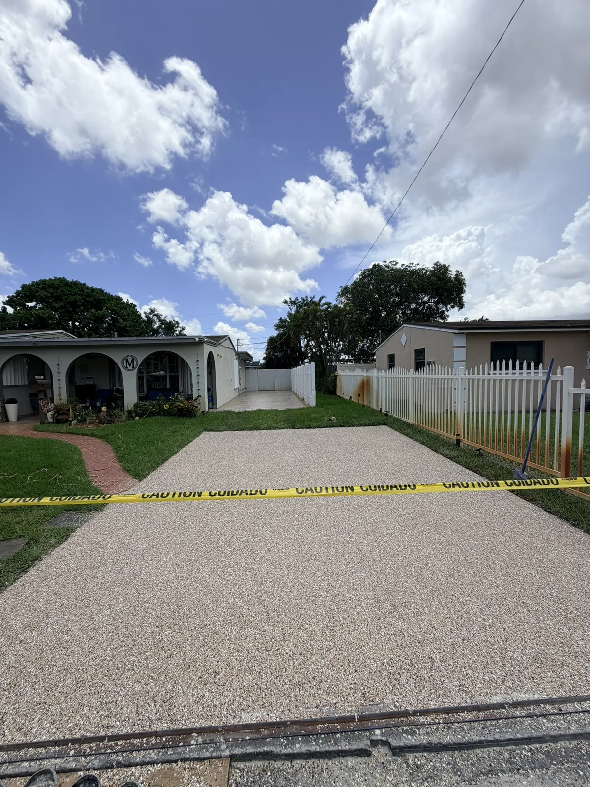 Finished front driveway