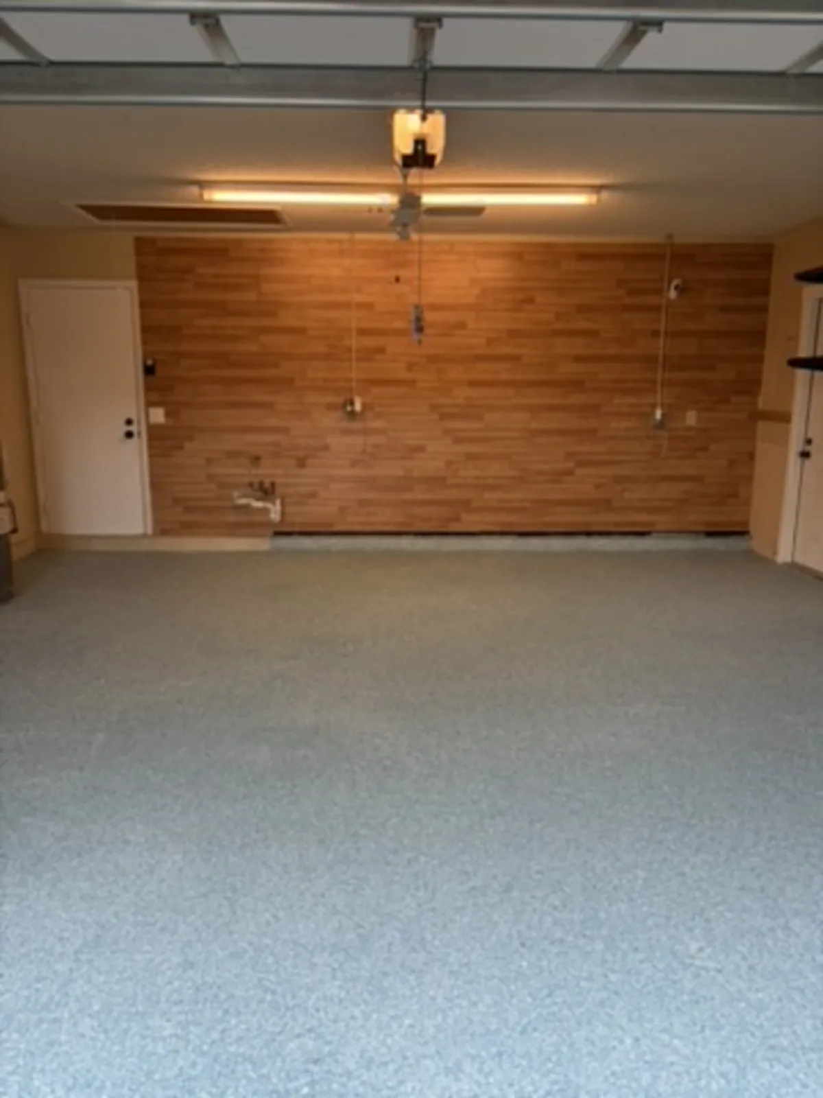Finished Maui Blue flake epoxy garage floor