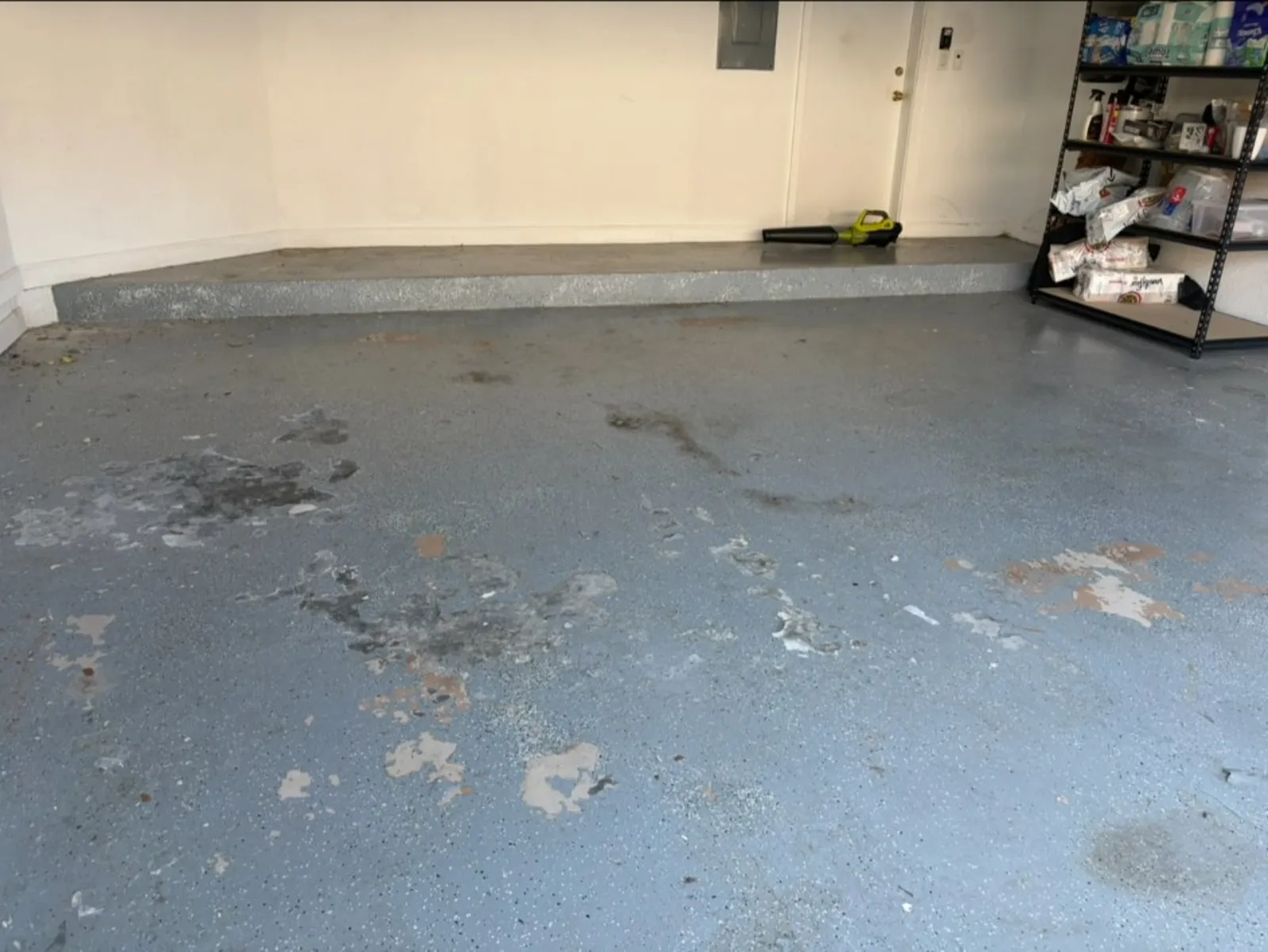 Garage floor before epoxy installation